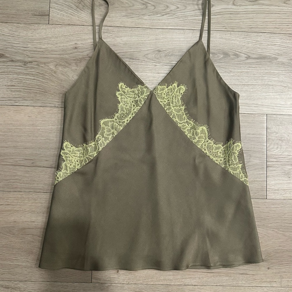 Rag & Bone Khaki Satin Cami Top